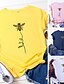 abordables T-shirts-Chemisier Femme Quotidien Des sports Vacances Manches Courtes Graphique Col Rond basique Bleu marine Rose Dragée Olive verte Hauts Standard 100% Coton / Sortie