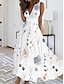 cheap Maxi Dresses-Floral Swing Maxi Dress Sleeveless V Neck for Women