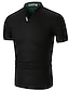 cheap Polos-Men&#039;s Polo Shirt Golf Shirt Casual Daily Collar Stand Collar Short Sleeve Basic Solid Color Simple Summer Slim Fit Black White Red Green Gray Polo Shirt