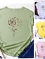 cheap T-Shirts-Women&#039;s T shirt Tee Graphic Patterned Dandelion Animal Casual Daily Weekend Short Sleeve T shirt Tee Round Neck Print Basic Essential 100% Cotton Green White Pink S