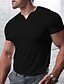 baratos Short Sleeve-Homens Camiseta T-shirt Decote V Tecido Rua Férias Manga Curta Roupa Moda Designer Básico