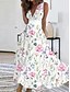 cheap Maxi Dresses-Casual Floral V Neck Maxi Dress for Women