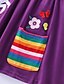 cheap Toddler Girls&#039; Dresses-Girls&#039; Embroidered Cartoon Rainbow Cotton Tee Dress