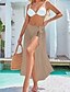preiswerte Cover-Ups-Damen Cover-Up Maxi Röcke mit Schnürung Glatt Urlaub Schwimmen Sommer Polyester Strandbekleidung Sommer Schwarz Weiß Rosa Blau