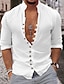 cheap Linen Shirts-Men&#039;s Casual Linen Button Up Summer Shirt