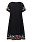 cheap Dresses-Ethnic Floral Print Mini Shift Dress