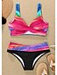 abordables Bikini-Mujer Bañadores Bikini Normal Traje de baño Tie-dye 2 Piezas Estampado Rosa Rojo Trajes de baño Ropa de playa Verano Deportes