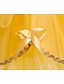 abordables Robes pour Filles-Robe Fille Enfants Petit Bande dessinée Multirang Ruché Dentelle Jaune Polyester Maxi Manches Courtes Le style mignon Robes Standard / Noeud / Imprimé