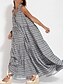 cheap Maxi Dresses-Elegant Sleeveless V Neck Geometric Maxi Dress