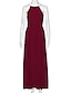 cheap Maxi Dresses-Women&#039;s Maxi long Dress Swing Dress White Black Pink Wine Light Blue Sleeveless Ruched Patchwork Solid Color Halter Neck Spring Summer Party Elegant 2022 S M L XL