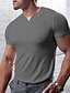 baratos Short Sleeve-Homens Camiseta T-shirt Decote V Tecido Rua Férias Manga Curta Roupa Moda Designer Básico