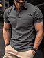 baratos Polos-Homens Camiseta Polo Camisa de golfe Lapela Casual Feriado Moda Básico Manga Curta Clássico Tecido Normal Verão Preto Verde Tropa Azul Marinha Laranja Cinzento Camiseta Polo