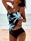 cheap Tankini-Women&#039;s 2 Piece Palm Tree Print Tankini Swimwear