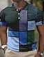 cheap 3D Polos-Men&#039;s Outdoor Street Golf Polo Shirt in Geometry Prints