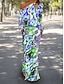 abordables Vestidos Maxi-Mujer Conjunto de vestido Vestido informal Vestido tubo Vestido Estampado Moda Ropa de calle Graphic Abstracto Estampado Vestido maxi Manga Larga Un Hombro Diario Exterior Rojo Azul Real Azul cielo