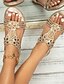 abordables Sandals-Elegantes Sandalias Planas de Microfibra para Mujer