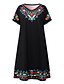 cheap Dresses-Ethnic Floral Print Mini Shift Dress