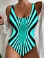 cheap One-Pieces-Striped One Piece Women&#039;s Swimwear Bodysuit