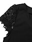 abordables Super Sale-Mujer Vestido negro Vestido de cambio Encaje en contraste Encaje cuello festoneado manga de malla Mini vestido Básico Clásico Diario Vacaciones Manga Corta Verano Primavera