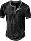 billige Short Sleeve-Herre Vaffel Henley-skjorte T-skjorter Henley Rutet utendørs Avslappet Knapp Kortermet Klær Mote Designer Bekvem