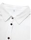 baratos blusa vestido-Mulheres Camisetão Minivestido Lençóis de algodão Abotoar Botão Básico Diário Colarinho de Camisa Meia Manga Verão Primavera Branco