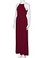 cheap Maxi Dresses-Women&#039;s Maxi long Dress Swing Dress White Black Pink Wine Light Blue Sleeveless Ruched Patchwork Solid Color Halter Neck Spring Summer Party Elegant 2022 S M L XL