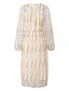 cheap Party Dresses-Women&#039;s Party Dress Lace Dress Sheath Dress Knee Length Dress White Pure Color Long Sleeve Winter Fall Spring Lace Elegant Crew Neck Winter Dress Birthday Wedding Guest 2023 S M L XL