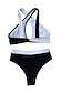 abordables Bikini-Femme Maillots de Bain Bikinis Normal Maillot de bain Bloc de couleur 2 Pièces Noir Maillots de bain Tenues de plage Eté Sportif