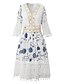 cheap Casual Dresses-Women&#039;s Floral Lace V Neck Midi Summer Dress