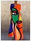 billige Afslappede kjoler-Dame Skift Kjole Abstrakt menneskeligt ansigt (farve) Abstrakt menneskeligt ansigt (orange) Abstrakt menneskeligt ansigt (lyserødt) Abstrakt menneskeligt ansigt (lilla) Abstrakt menneskeligt ansigt