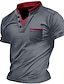 preiswerte Short Sleeve-Herren Henley Shirt T-Shirt V Ausschnitt Glatt Strasse Urlaub Vordertasche Kurze Ärmel Bekleidung Modisch Designer Basic