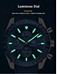 billige Herreklokker-benyar kvartsklokke for menn ripebestandig analog armbåndsur kalender kronograf tachymeter vanntett rustfritt stål klokke mannlig klokke