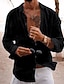 billige Long Sleeves-Herre Linskjorte Uformell skjorte Strandskjorte Skjorte med knapper Skjorter uten stopp عادي Strand Feriereise Svart Hvit Rosa Navyblå Langermet Knaphul Vår sommer Klær Grunnleggende