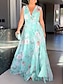 cheap Casual Dresses-Elegant Women's Floral Chiffon Maxi Dress for Parties