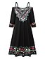 cheap Mini Dresses-Stylish Women&#039;s Black Mini Ethnic Dress