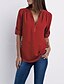 preiswerte Super Sale-Damen Hemd Bluse Zip Grundlegend Täglich Glatt T-Shirt Ärmel V Ausschnitt Sommer Regulär Schwarz Weiß Rosa Rote Dunkelblau