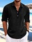 cheap Long Sleeves-Men&#039;s Casual Linen Summer Beach Shirt