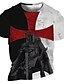 billige Short Sleeve-herre grafisk skjorte unisex t-skjorte løvetrykk kryss med rund hals svart grått gull + hvit+svart rød 3d null to pluss casual bomull