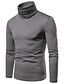 abordables Tank Tops-T-shirt Homme Couleur Pleine Normal Col Roulé Manches Longues Standard du quotidien basique Polyester / L&#039;autume / L&#039;hiver