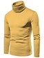 cheap Tank Tops-Men&#039;s T shirt Solid Colored Turtleneck Daily Long Sleeve Tops Basic Black Wine Army Green / Fall / Winter