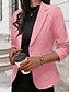 abordables Women&#039;s Coats &amp; Jackets-blazer Couleur Pleine Style classique Ordinaire Eté Printemps Col plissé Normal Manteau Entraînement manche longue Veste Noir