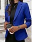 billige Women&#039;s Coats &amp; Jackets-Dame Blazer Ensfarvet Klassisk Stil Normal Langærmet Frakke Sommer Forår Træning Enkeltbrystet med én knap Normal Jakker Sort