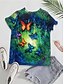 abordables Super Sale-Femme T shirt Tee Graphic Papillon du quotidien Fin de semaine Imprimer Bleu Manche Courte basique Col Rond