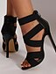 abordables zapatos de tacón-Women's Elegant Vintage PU Heel Sandals