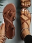 billige sandaler-brune flate sandaler for kvinner med tverrbånddesign – komfortable og stilige sommersko for uformelle utflukter og strandklær
