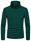 cheap Tank Tops-Men&#039;s T shirt Solid Colored Turtleneck Daily Long Sleeve Tops Basic Black Wine Army Green / Fall / Winter