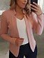 abordables Women&#039;s Coats &amp; Jackets-Mujer chaqueta Color sólido Clásico Oficina / Negocios Manga Larga Abrigo Primavera Otoño San Valentín Frente Abierto Regular Chaquetas Rosa Claro
