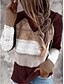billige Sweaters-Dame Pullover trøje Hætte Hæklet Strikke Tynd Efterår Vinter Tunika Arbejde Daglig Ferie Afslappet Blødt Langærmet Farveblok Sort Vin Blå S M L