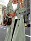 cheap Coats &amp; Trench Coats-Women&#039;s Trench Coat Spring Summer Outdoor Street Daily Maxi Coat Breathable Regular Fit Casual Jacket Long Sleeve Oversize Solid Color Green