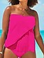 abordables Tankini-Mujer Bañadores Tankini Traje de baño Espalda al Aire 2 Piezas Color puro Vacaciones Ropa de playa Trajes de baño